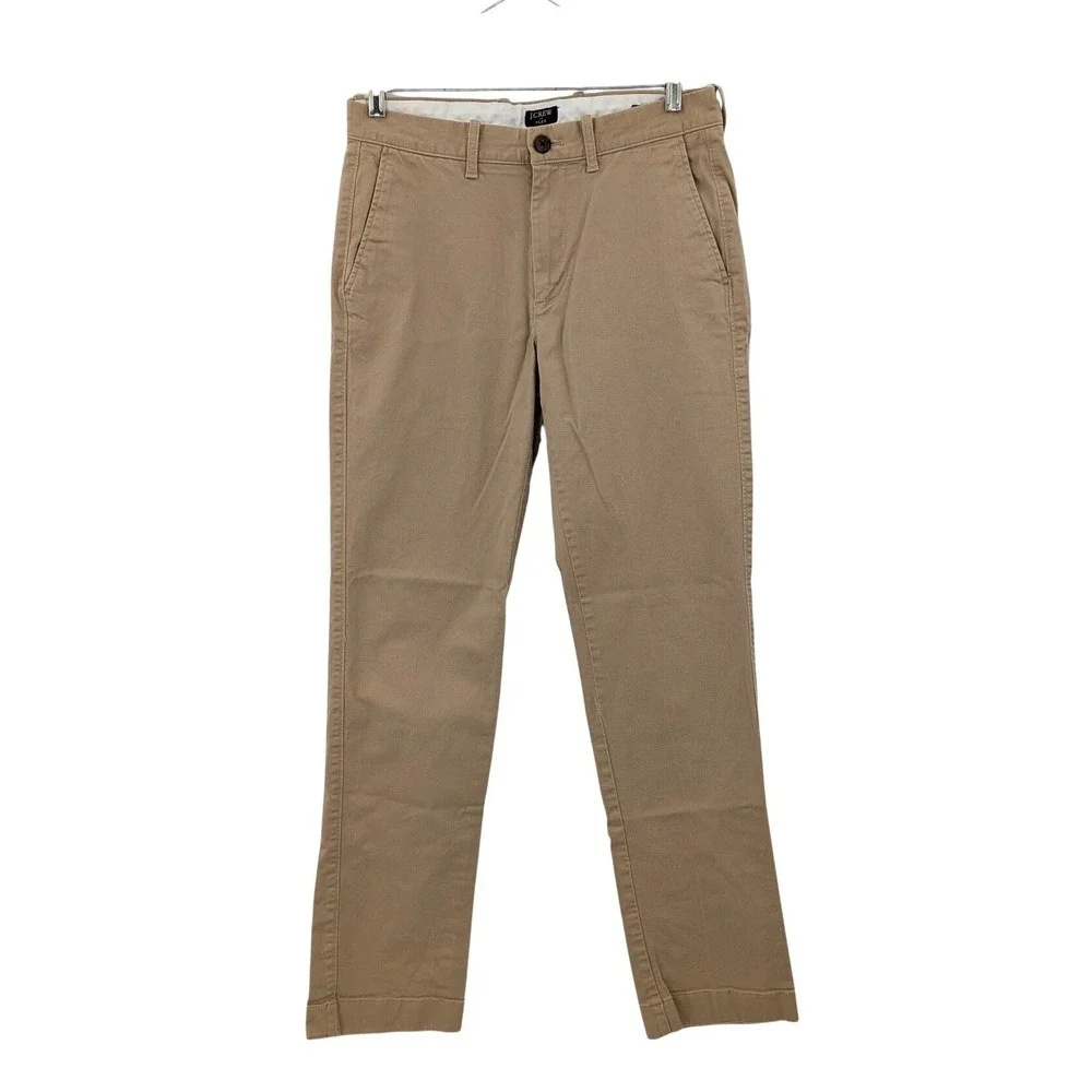 J. Crew Flex Khaki Straight Leg Chino Pants Cotton Stretch W29 L31 Preppy Office